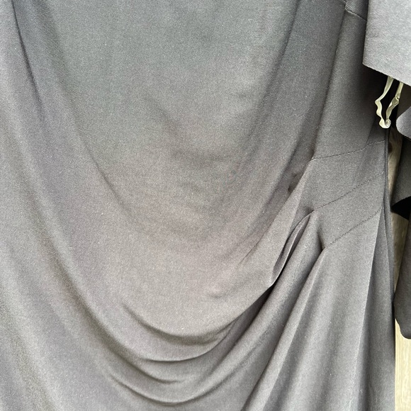 RALPH LAUREN Little Black Cocktail Dress Ruched waist Split Sleeve size 8 - Picture 7 of 13